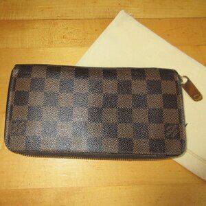 Louis Vuitton Damier Ebene Zip Around Long Wallet